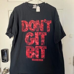 A25-Walking Dead “DON’T GET BIT” Zombie T-Shirt 2XL Black Licensed AMC Tee